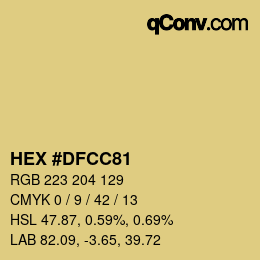 Color code: HEX #DFCC81 | qconv.com