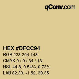Color code: HEX #DFCC94 | qconv.com