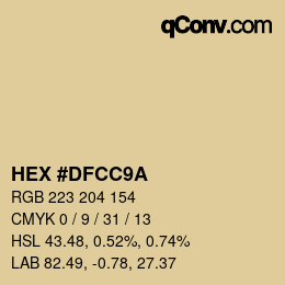 Color code: HEX #DFCC9A | qconv.com