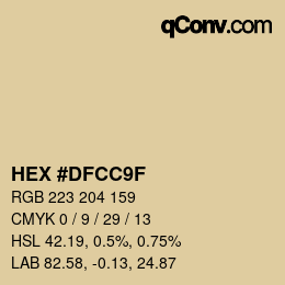 Color code: HEX #DFCC9F | qconv.com