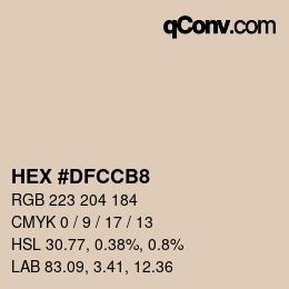 Color code: HEX #DFCCB8 | qconv.com