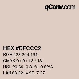 Color code: HEX #DFCCC2 | qconv.com