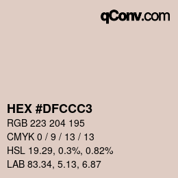 颜色代码: HEX #DFCCC3 | qconv.com