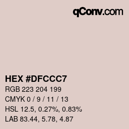 カラーコード: HEX #DFCCC7 | qconv.com