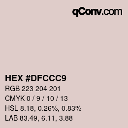 カラーコード: HEX #DFCCC9 | qconv.com
