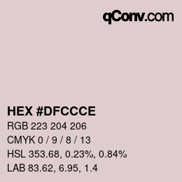 カラーコード: HEX #DFCCCE | qconv.com