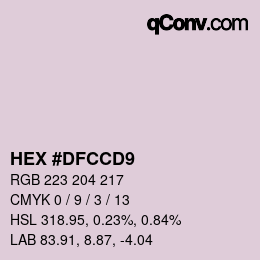 カラーコード: HEX #DFCCD9 | qconv.com