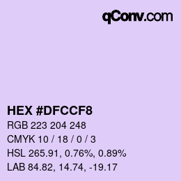 Color code: HEX #DFCCF8 | qconv.com