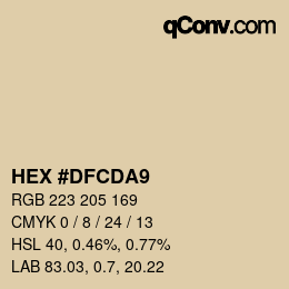 Color code: HEX #DFCDA9 | qconv.com