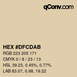 カラーコード: HEX #DFCDAB | qconv.com