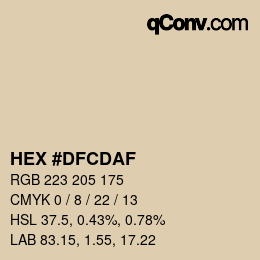 カラーコード: HEX #dfcdaf | qconv.com