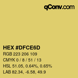 Color code: HEX #DFCE6D | qconv.com