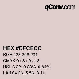 カラーコード: HEX #DFCECC | qconv.com