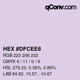 Color code: HEX #DFCEE8 | qconv.com