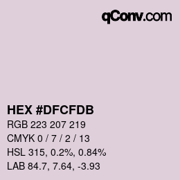 颜色代码: HEX #DFCFDB | qconv.com