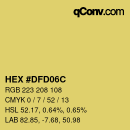 Color code: HEX #DFD06C | qconv.com