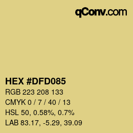 Color code: HEX #DFD085 | qconv.com