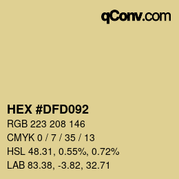 Color code: HEX #DFD092 | qconv.com