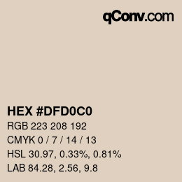 Color code: HEX #DFD0C0 | qconv.com