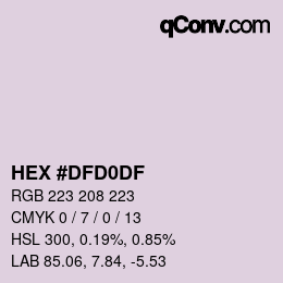 カラーコード: HEX #DFD0DF | qconv.com