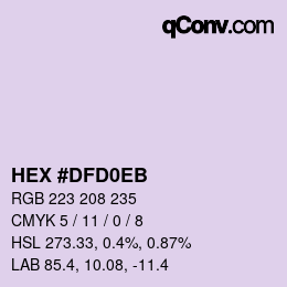 Color code: HEX #DFD0EB | qconv.com