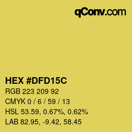 Color code: HEX #DFD15C | qconv.com