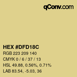 Color code: HEX #DFD18C | qconv.com