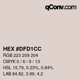 Color code: HEX #DFD1CC | qconv.com