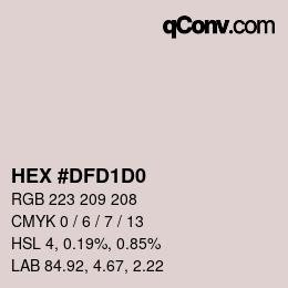 颜色代码: HEX #DFD1D0 | qconv.com