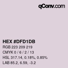 カラーコード: HEX #DFD1DB | qconv.com