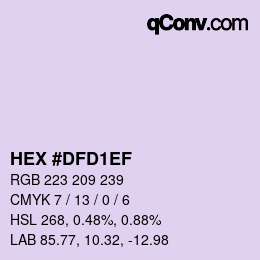 Color code: HEX #DFD1EF | qconv.com