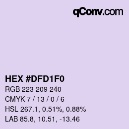 カラーコード: HEX #DFD1F0 | qconv.com