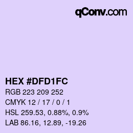 颜色代码: HEX #DFD1FC | qconv.com