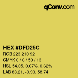 Color code: HEX #DFD25C | qconv.com