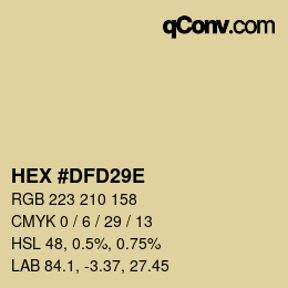 Color code: HEX #DFD29E | qconv.com