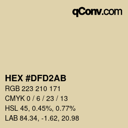 Farbcode: HEX #DFD2AB | qconv.com