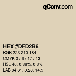 颜色代码: HEX #DFD2B8 | qconv.com