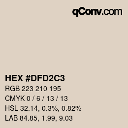 カラーコード: HEX #DFD2C3 | qconv.com