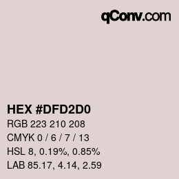 Farbcode: HEX #DFD2D0 | qconv.com