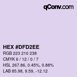 Color code: HEX #DFD2EE | qconv.com