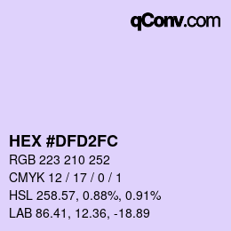 Código de color: HEX #DFD2FC | qconv.com