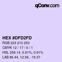 Color code: HEX #DFD2FD | qconv.com