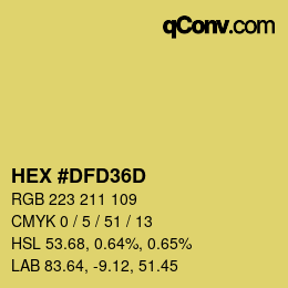 Color code: HEX #DFD36D | qconv.com