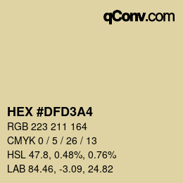 Color code: HEX #DFD3A4 | qconv.com