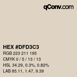 Farbcode: HEX #DFD3C3 | qconv.com