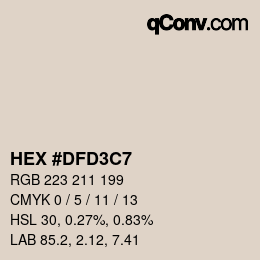 Farbcode: HEX #DFD3C7 | qconv.com