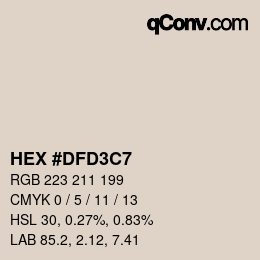 カラーコード: HEX #DFD3C7 | qconv.com