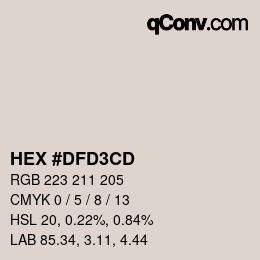 Color code: HEX #DFD3CD | qconv.com