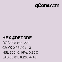 Color code: HEX #DFD3DF | qconv.com