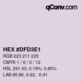 Color code: HEX #DFD3E1 | qconv.com